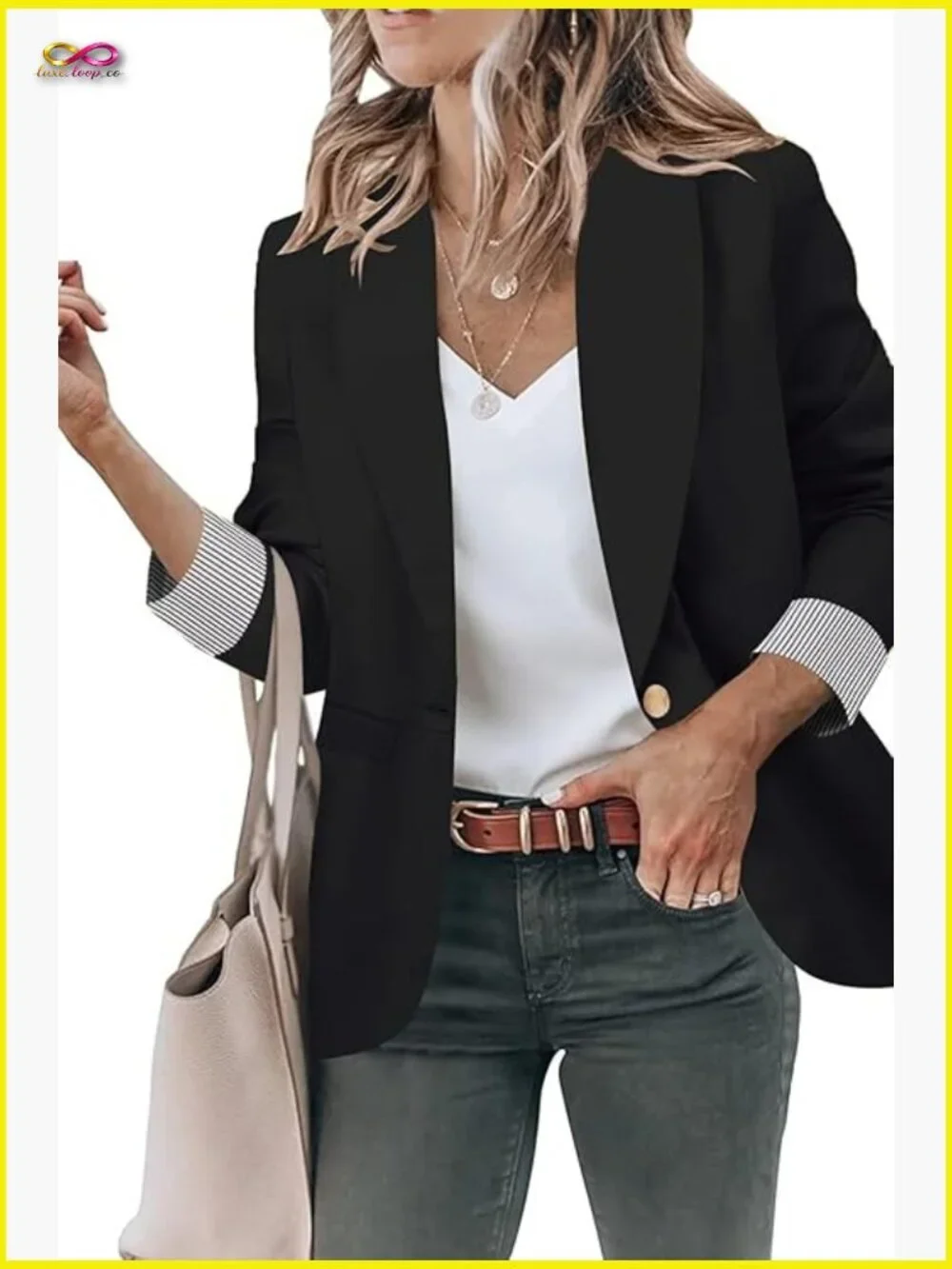 Classic Shawl Collar Blazer Regular Fit Office Casual Long Sleeve Button Front